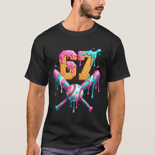 Baseball Drip Number 67 Player  T-Shirt (Vorderseite)