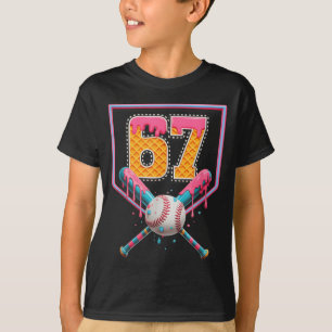 Baseball-Drip Nummer 67 Lustig Sechs Sieben 6 7 Me T-Shirt
