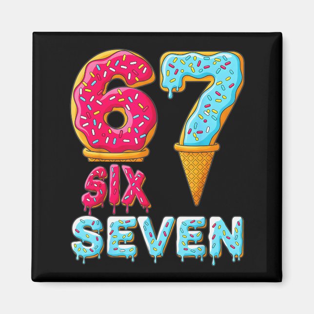 Baseball-Drip Nummer 67 Spieler 67 Meme Eiscreme D Magnet (Vorne)