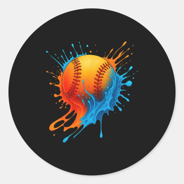 Baseball Drip Team For Boys And Girls Ice Cream Co Runder Aufkleber (Vorderseite)