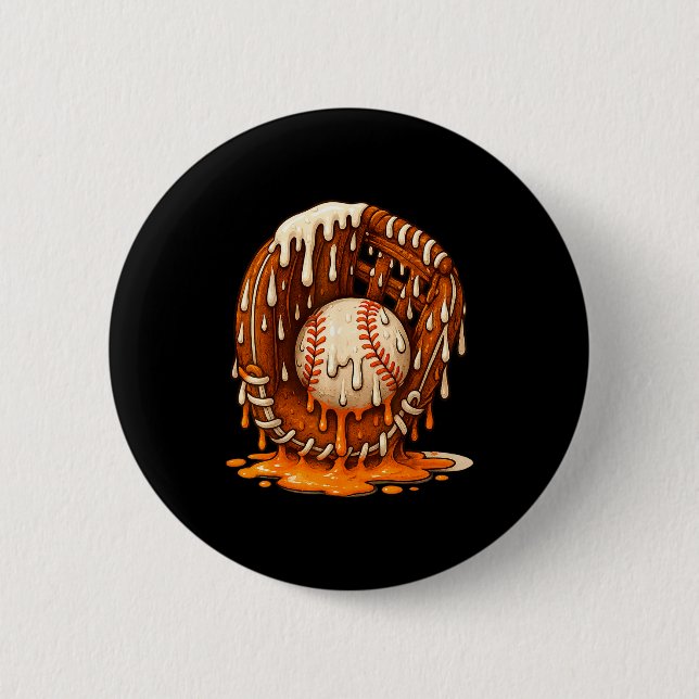 Baseball Drip Team For Boys Ice Cream Cool  Button (Vorderseite)