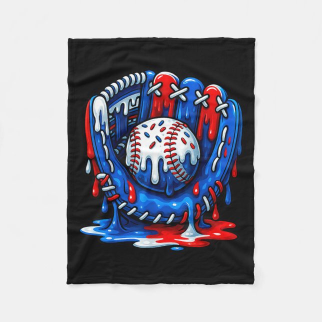 Baseball Drip Team For Boys Ice Cream Cool  Fleecedecke (Vorderseite)