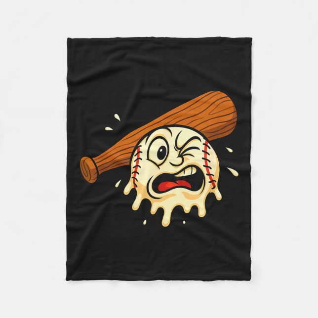 Baseball Drip Team For Boys Ice Cream Cool  Fleecedecke (Vorderseite)