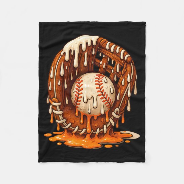 Baseball Drip Team For Boys Ice Cream Cool  Fleecedecke (Vorderseite)