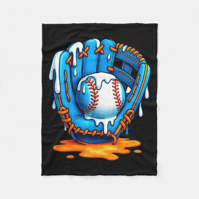 Baseball Drip Team For Boys Ice Cream Cool  Fleecedecke (Vorderseite)