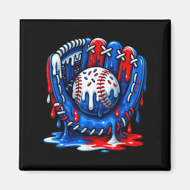 Baseball Drip Team For Boys Ice Cream Cool  Magnet (Vorne)