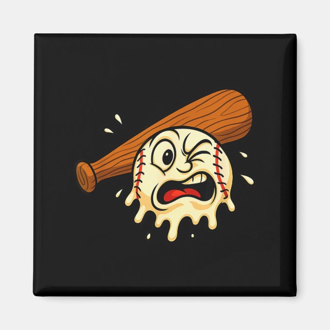 Baseball Drip Team For Boys Ice Cream Cool  Magnet (Vorne)