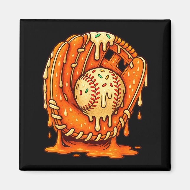 Baseball Drip Team For Boys Ice Cream Cool  Magnet (Vorne)