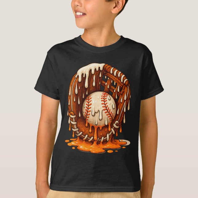 Baseball Drip Team For Boys Ice Cream Cool  T-Shirt (Vorderseite)