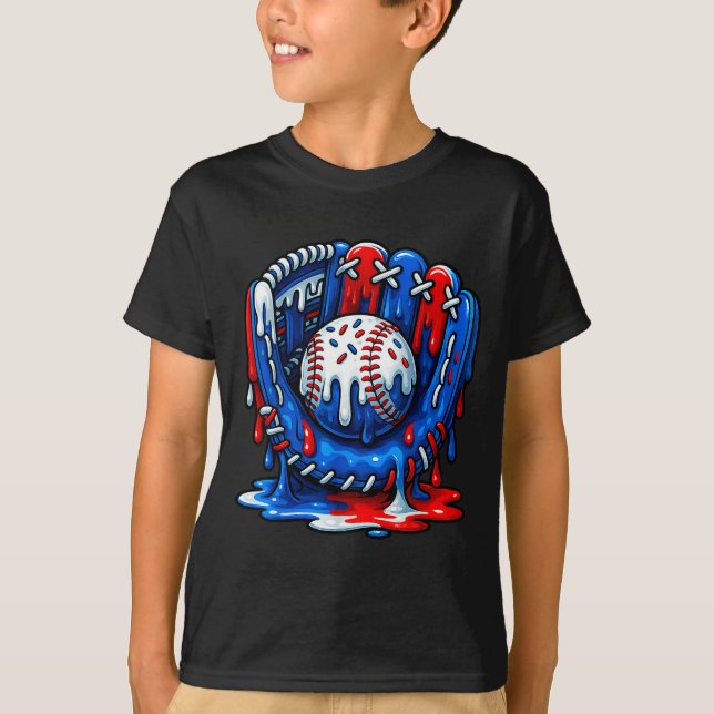 Baseball Drip Team For Boys Ice Cream Cool  T-Shirt (Vorderseite)