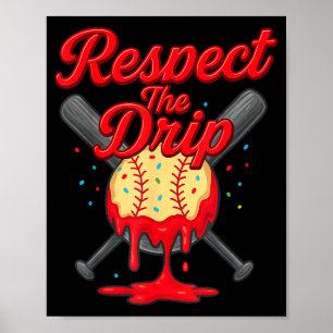 Baseball-Drip-Team für Jungen und Mädchen Eiscreme Poster