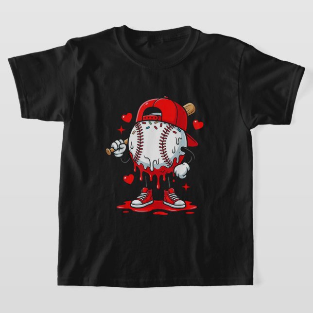 Baseball Drip Valentines Shirt Design, Cool Sports (Ablage )