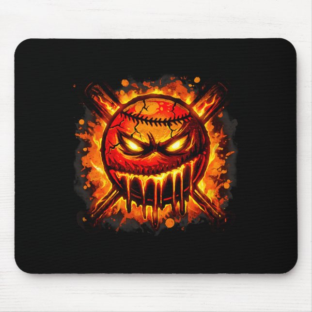 Baseball-Drip-Wütender-Lava-Schlamm-Ball-Grafik  Mousepad (Vorne)