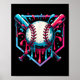 Baseball Driving Ice Cream Tropfen Youth Boys Base Poster