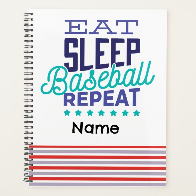 Baseball Eat Sleep Baseball wiederholen Planer (Vorderseite)