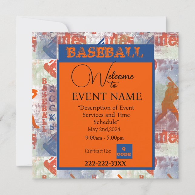 BASEBALL EINLADUNG (Vorderseite)