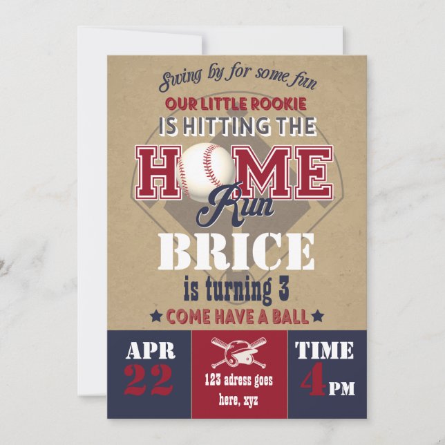 Baseball-Einladung Einladung (Vorderseite)