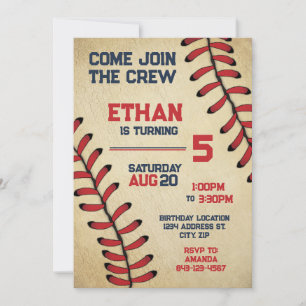 Baseball Einladung Geburtstagsparty Editable UAWG