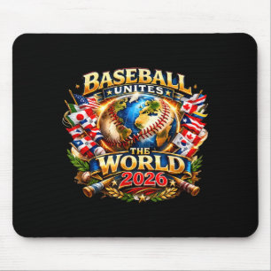 Baseball eint die Welt 2026 globales Fan-Grafik Mousepad