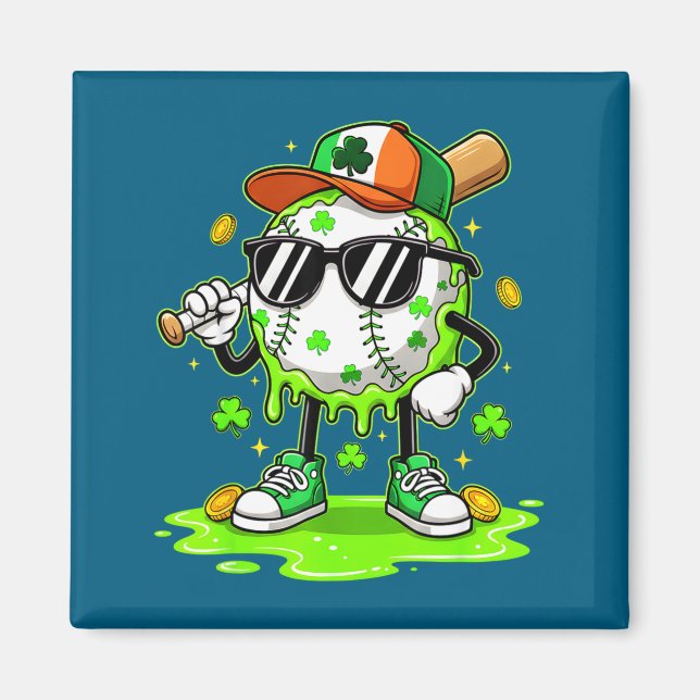 Baseball-Eis am St. Patrick's Day für Jugendliche Magnet (Vorne)