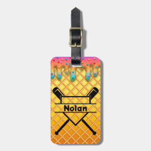 Baseball Eis Tropfen personalisierter Taschentag Gepäckanhänger