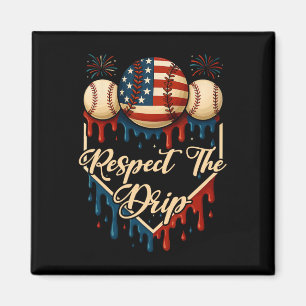 Baseball Eis tropft 4. Juli Respekt Th Magnet