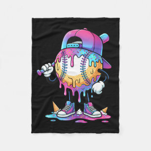 Baseball-Eiscreme-Drip-Meme-Schläger-Jungs-Sport-K Fleecedecke
