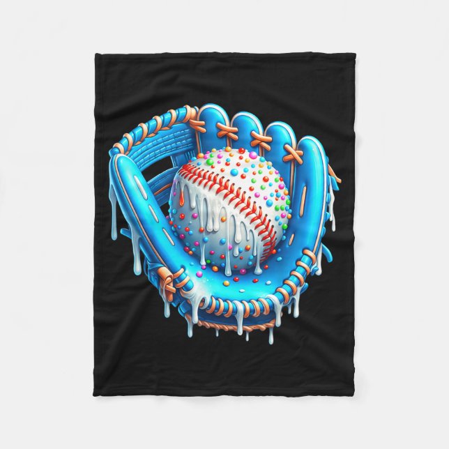 Baseball-Eiscreme-Handschuh mit Streuseln Ball  Fleecedecke (Vorderseite)