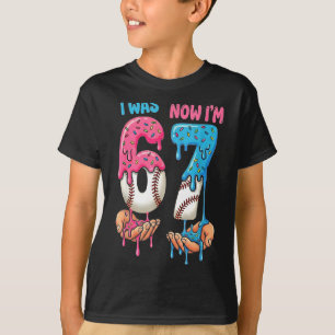 Baseball Eiscreme Ich war 6 jetzt bin ich 7 Lustig T-Shirt