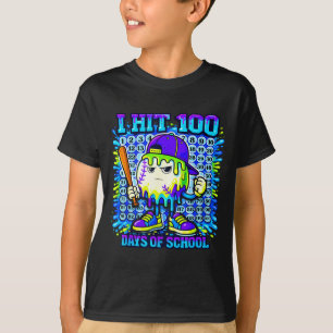 Baseball-Eiscreme-Tropf 100 Tage Schule Jungen Gi T-Shirt