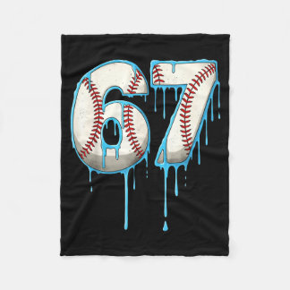 Baseball-Eiscreme-Tropf 67 Six Seven Meme Nummer 6 Fleecedecke