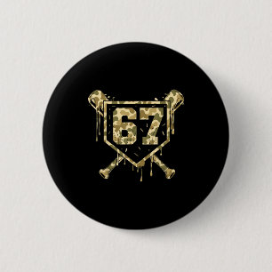 Baseball-Eiscreme-Tropf-Camo-Nummer 67-Spieler 67. Button