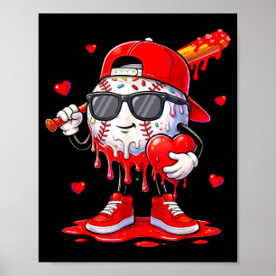 Baseball-Eiscreme-Tropf-Valentinstag-Shirts für Poster