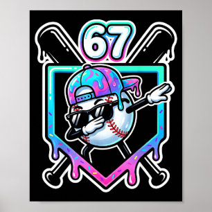 Baseball-Eiscreme-Tropfen 67 Spieler Dabbing Sechs Poster