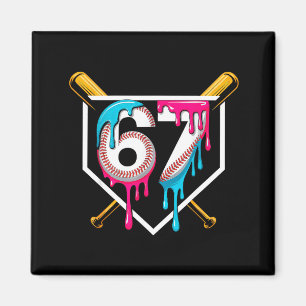 Baseball-Eiscreme-Tropfen Nummer 67 Spieler 67. Ge Magnet