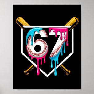 Baseball-Eiscreme-Tropfen Nummer 67 Spieler 67. Ge Poster
