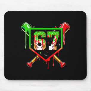 Baseball-Eiscreme-Tropfen Nummer 67 Spieler 6 7 Ch Mousepad
