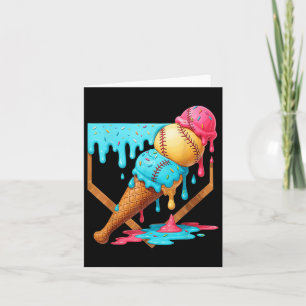 Baseball-Eiscreme tropft Funny Baseball Männer ste Karte