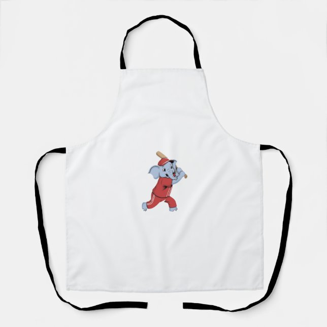 Baseball Elephant Cartoon Schürze (Vorderseite)