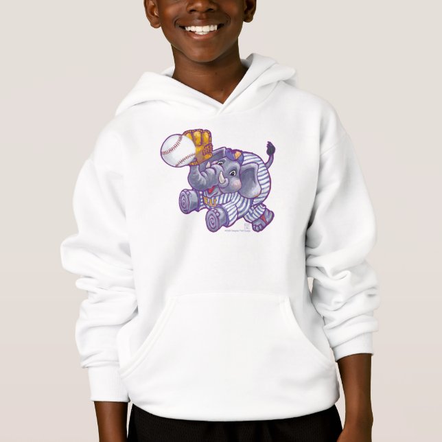 Baseball Elephant Kids T - Shirt (Vorderseite)