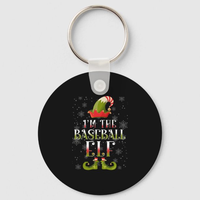 Baseball Elf Christmas Schlüsselanhänger (Vorderseite)