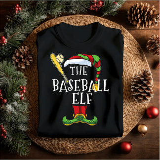 Baseball-Elf-Familie passend Weihnachtsausstellung T-Shirt