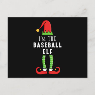 Baseball Elf Weihnachts-Matching Familiengeschenk Postkarte