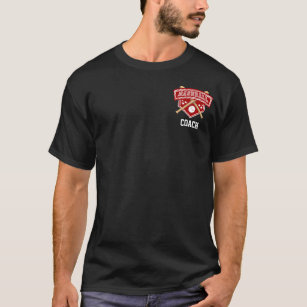 Baseball ⚾ Emblem in dunkelrot und weiß T-Shirt