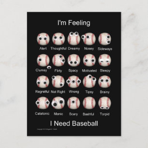 Baseball Emotionen Postkarte