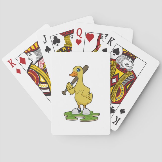 Baseball-Ente mit Baseballschläger Spielkarten (Rückseite)