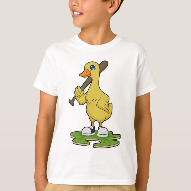 Baseball-Ente mit Baseballschläger T-Shirt (Vorderseite)