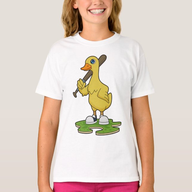 Baseball-Ente mit Baseballschläger T-Shirt (Vorderseite)