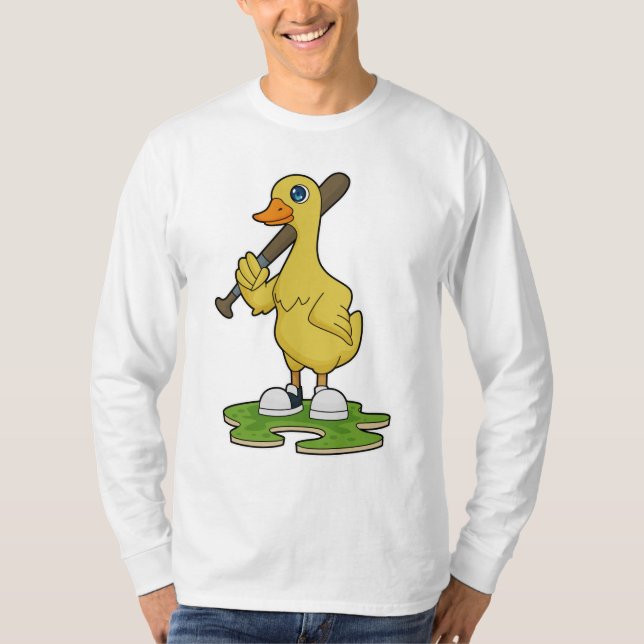 Baseball-Ente mit Baseballschläger T-Shirt (Vorderseite)