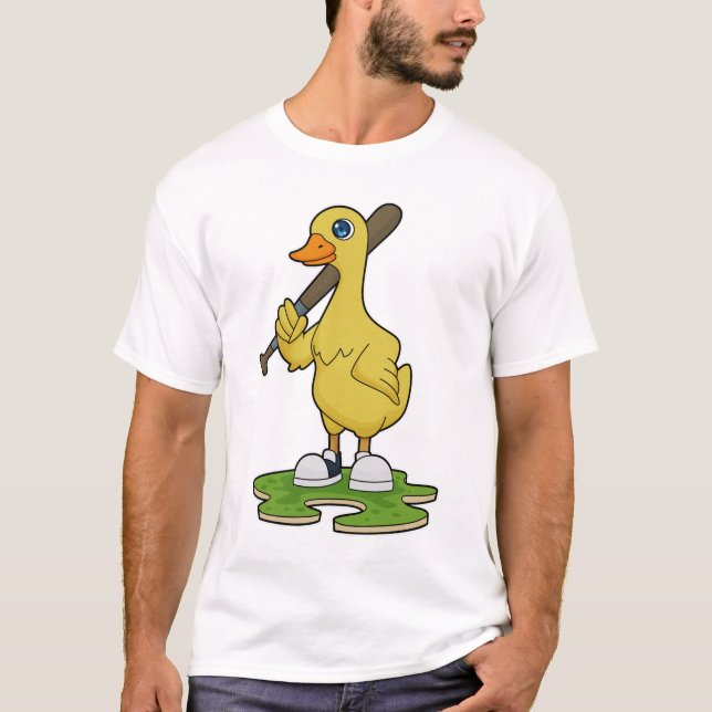 Baseball-Ente mit Baseballschläger T-Shirt (Vorderseite)